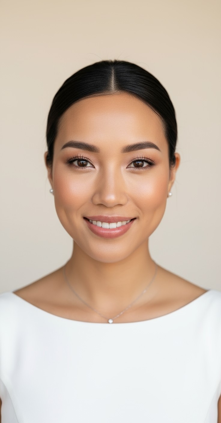 After Sleek Bun Wedding Hair